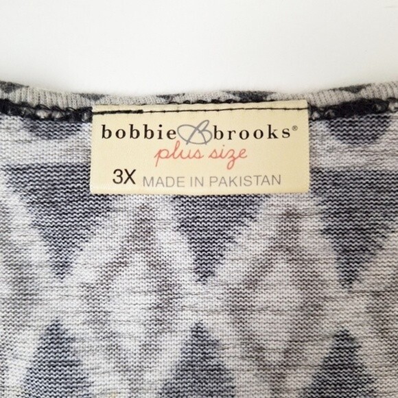 Bobbie Brooks Size 3X Plus Size Geometric Print 3/4 Sleeve Scoop Neck Tunic Top - Picture 5 of 9